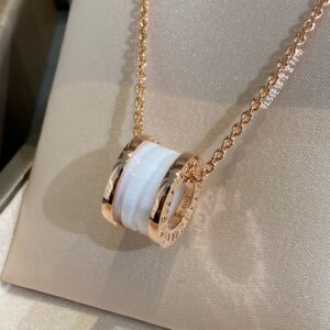 クラシックホワイトセラミックネックレス｜長さ38.5〜45.5cm調整可能｜B.ZERO1スタイル