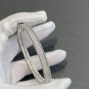 ビーズモチーフ ダイヤモンド ブレスレット（ホワイトゴールドカラー）｜Perléeスタイル