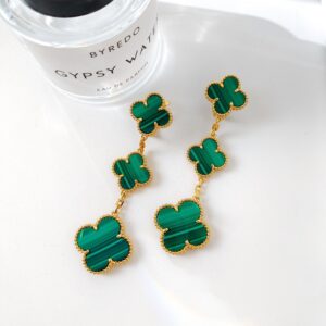 マラカイト 3モチーフ ピアス｜Magic Alhambraスタイル